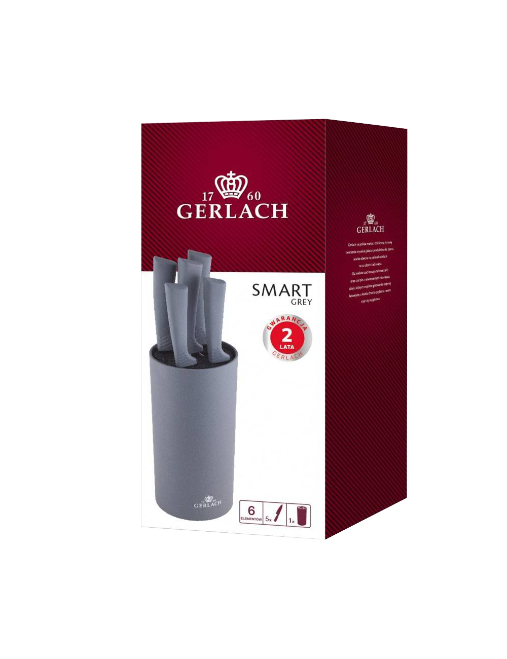 GERLACH ZESTAW NOŻY W BLOKU  5szt. SMART