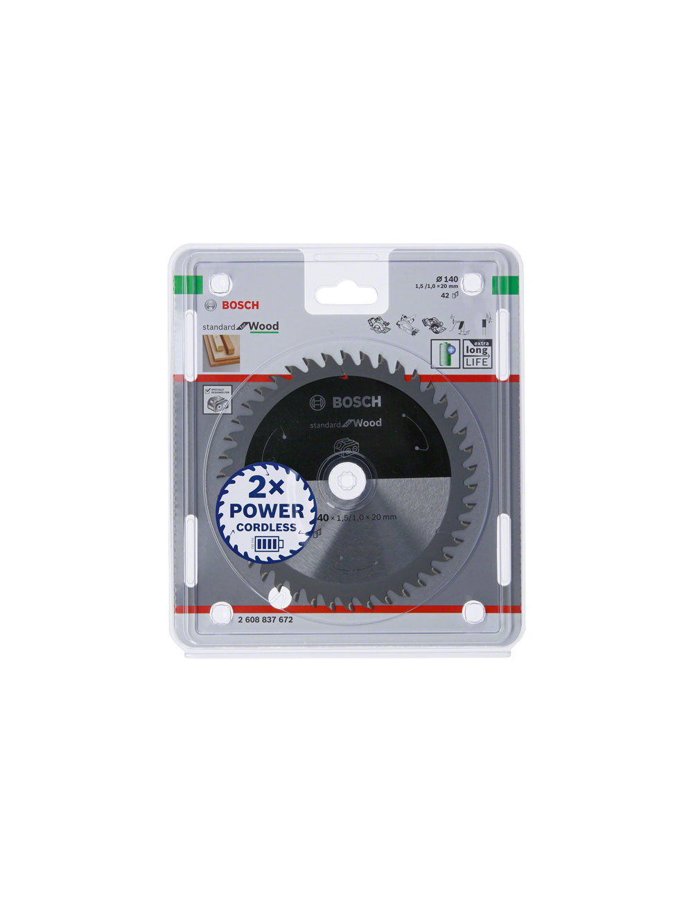 BOSCH PIŁA STANDARD WOOD ACCU 140x20x42z