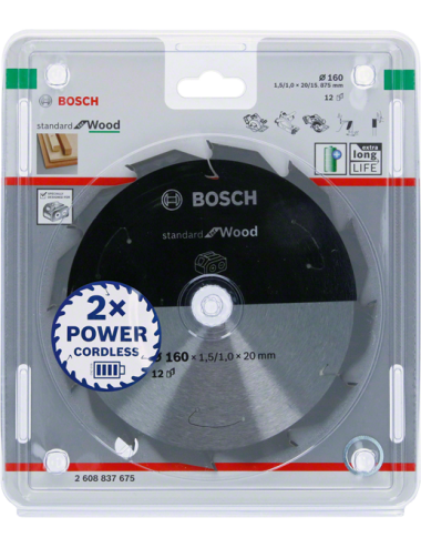 BOSCH PIŁA STANDARD WOOD ACCU 160x20x12z