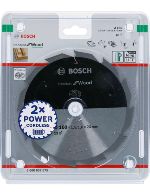 BOSCH PIŁA STANDARD WOOD ACCU 160x20x12z