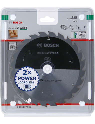 BOSCH PIŁA STANDARD WOOD ACCU 165x20x24z
