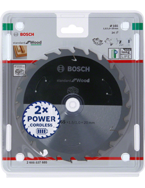 BOSCH PIŁA STANDARD WOOD ACCU 165x20x24z