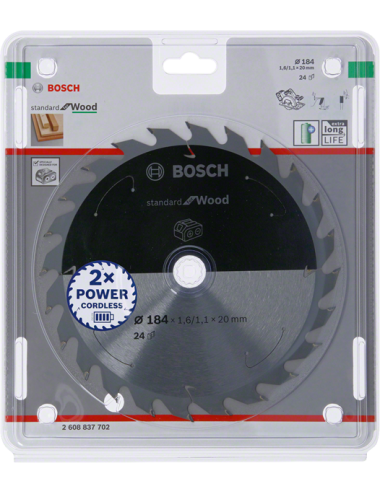 BOSCH PIŁA STANDARD WOOD ACCU 184x20x24z