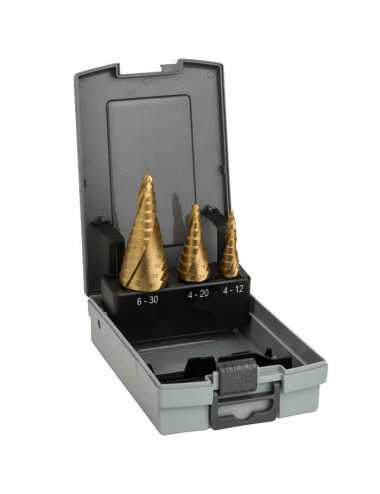 BOSCH WIERTŁO STOPNIOWE HSS-TiN  KOMPLET  3szt. 4-12,4-20,6-30