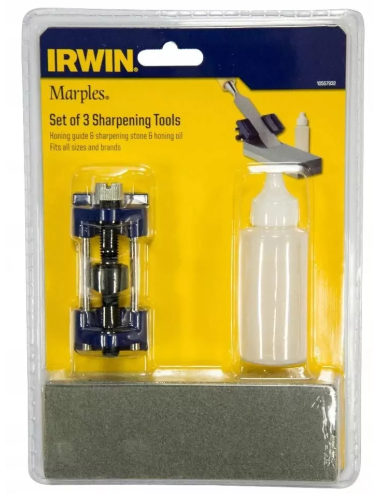 IRWIN ZESTAW DO OSTRZENIA DŁUT Z OSEŁKĄ, PROWADNICĄ I OLEJEM