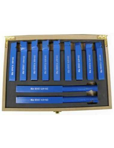 NOŻE TOKARSKIE  20x20mm W WALIZCE 11szt.  SILVER