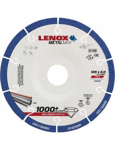 LENOX TARCZA DO MET. 125 DIAM. TYP 27 DO CIĘCIA I USUWANIA ZADZIORÓW