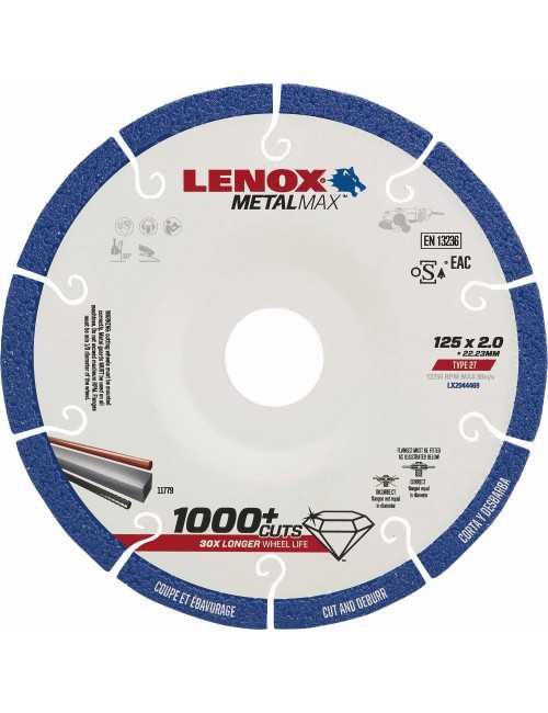 LENOX TARCZA DO MET. 125 DIAM. TYP 27 DO CIĘCIA I USUWANIA ZADZIORÓW