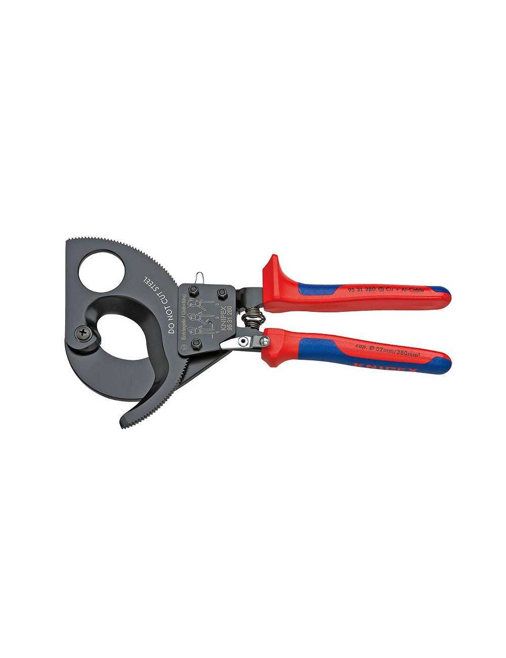 KNIPEX NOŻYCE DO CIĘCIA KABLI I PRZEWODÓW ZAPADKOWE DO FI=52mm