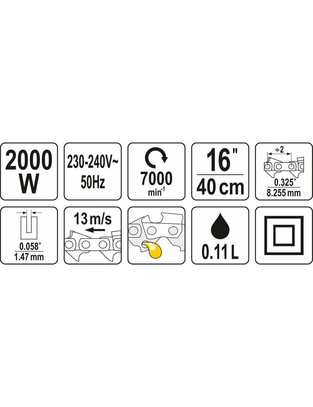YATO PIŁA ŁAŃCUCHOWA ELEKTRYCZNA 2000W