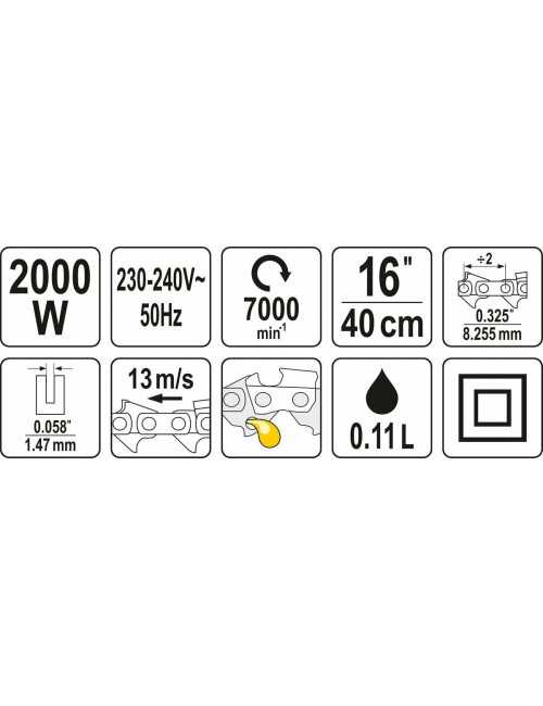 YATO PIŁA ŁAŃCUCHOWA ELEKTRYCZNA 2000W
