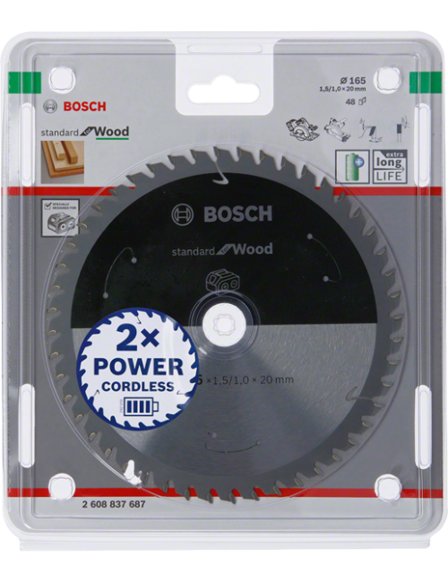 BOSCH PIŁA STANDARD WOOD ACCU 165x20x48z