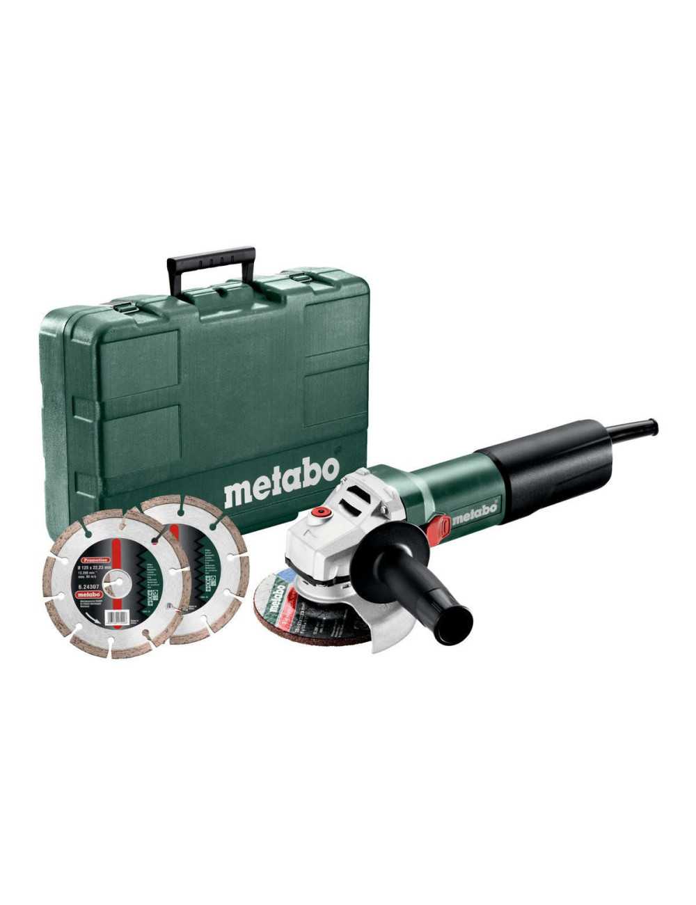 METABO SZLIFIERKA KĄTOWA 125 WEQ 1400 125 + 2 TARCZE DIAMENTOWE WALIZKA