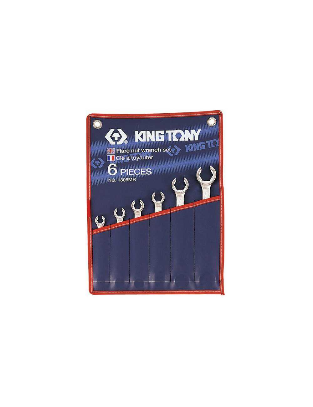 KING TONY ZESTAW KLUCZY DO PRZEWODÓW HAMULCOWYCH  CALOWE  5 16" - 7 8" 6el.