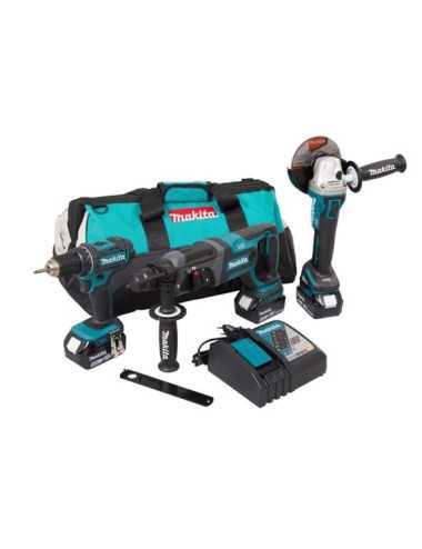 MAKITA ZESTAW COMBO 18V DLX3078TX1 (DDF482+DGA504+DHR241) 3x5,0 TORBA