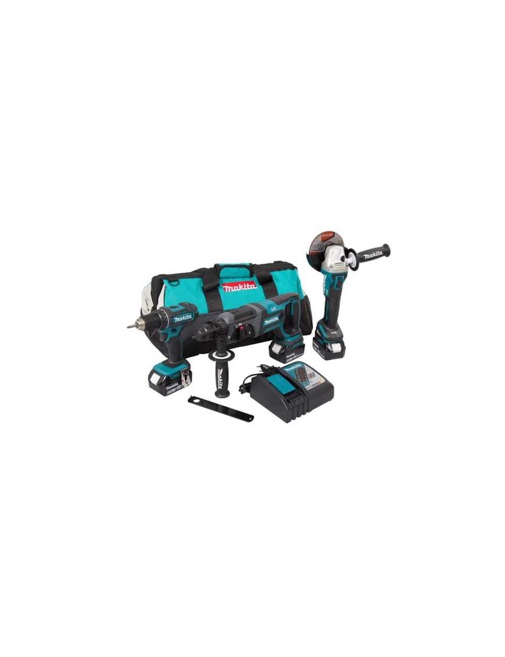 MAKITA ZESTAW COMBO 18V DLX3078TX1 (DDF482+DGA504+DHR241) 3x5,0 TORBA