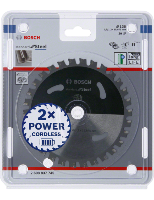 BOSCH PIŁA STANDARD STAL 136x15,875x30z ACCU
