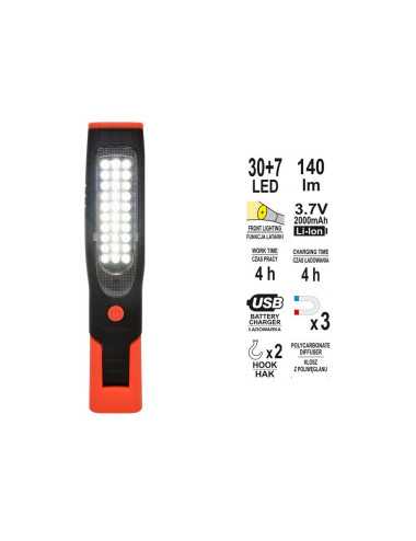 YATO LAMPA WARSZTATOWA 30+7 LED YT-08507