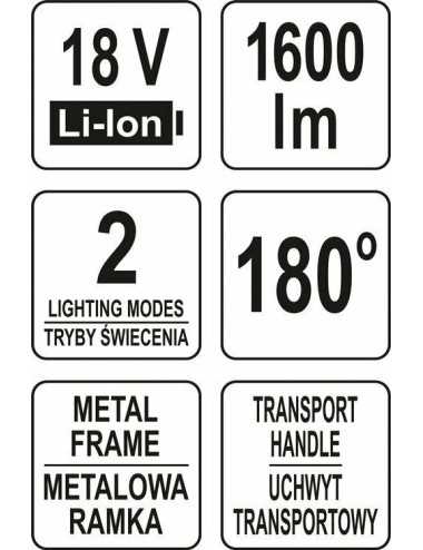 YATO REFLEKTOR LED 18V 1600LM 20W SOLO YT-82961