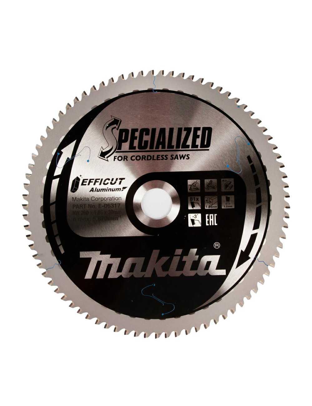 MAKITA PIŁA TARCZOWA DO ALUMINIUM 260x30x81z EFFICUT
