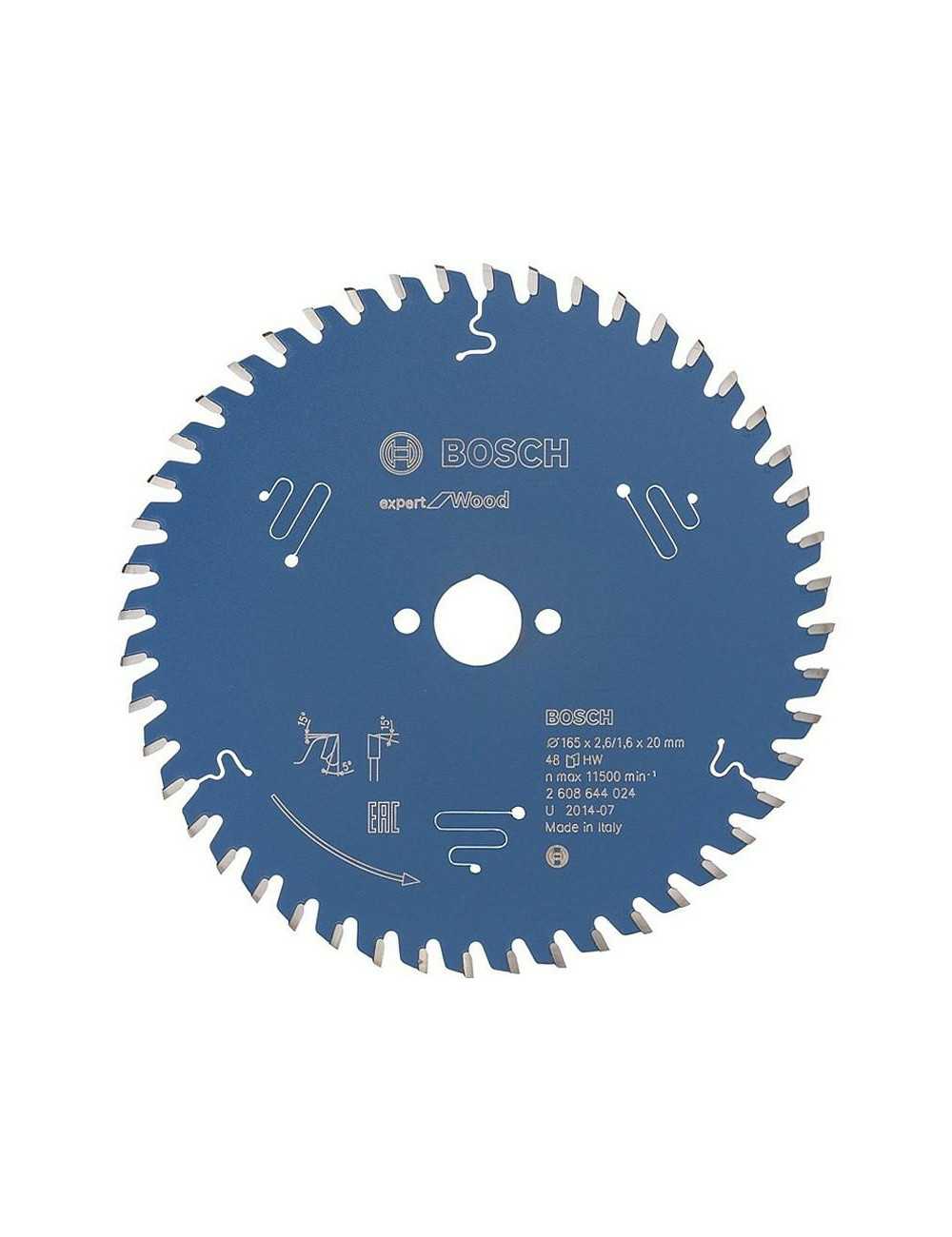 BOSCH PIŁA TARCZOWA Z WĘGLIKIEM DO DREWNA EXPERT WOOD 165 x 20 x 2,6mm 48 ZĘBY