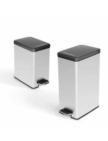 CURVER KOSZ NA ŚMIECI SLIM BIN 40L  IML METALIZOWANY