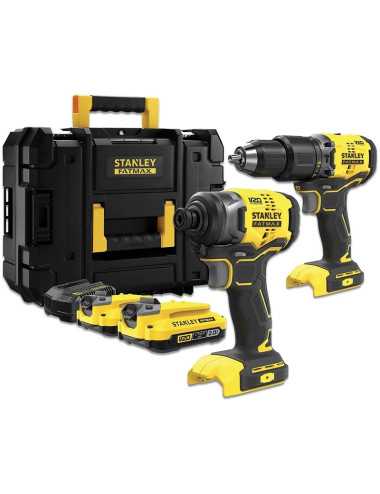 STANLEY  ZESTAW V20 SFMCK461D2S (SFMCD715 + SFMCF810B) 2x2,0Ah TSTAK