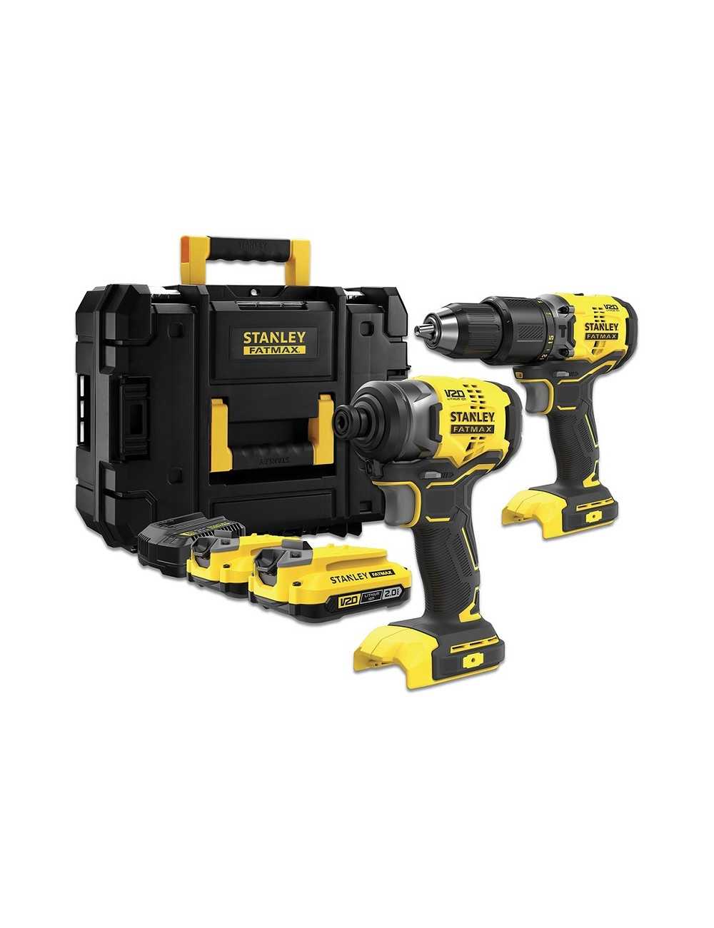 STANLEY  ZESTAW V20 SFMCK461D2S (SFMCD715 + SFMCF810B) 2x2,0Ah TSTAK