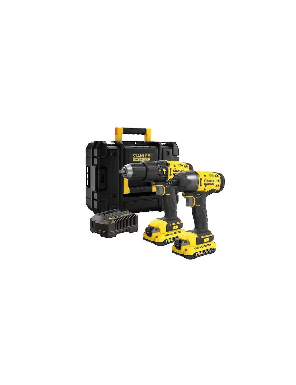 STANLEY  ZESTAW V20 SFMCK465D2T (SFMCD711 + SFMCF800) 2x2,0Ah TSTAK