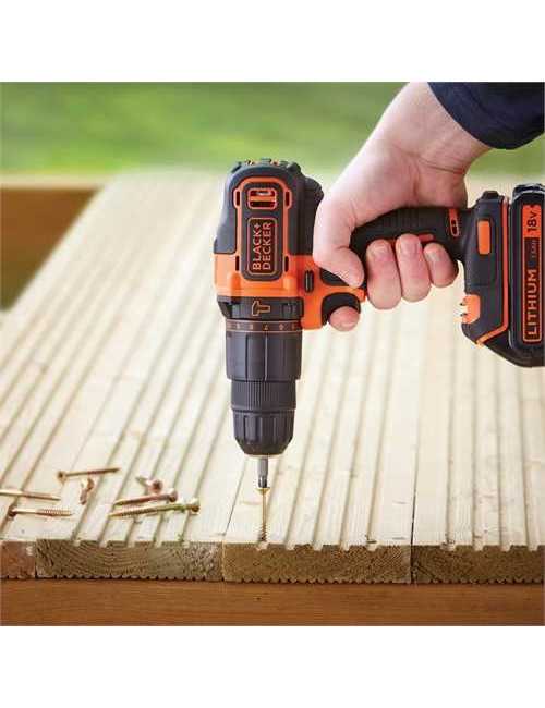 BLACK + DECKER WKRĘTARKA UDAROWA 18V BDCHD181B3A 3x1,5Ah +120 ACC