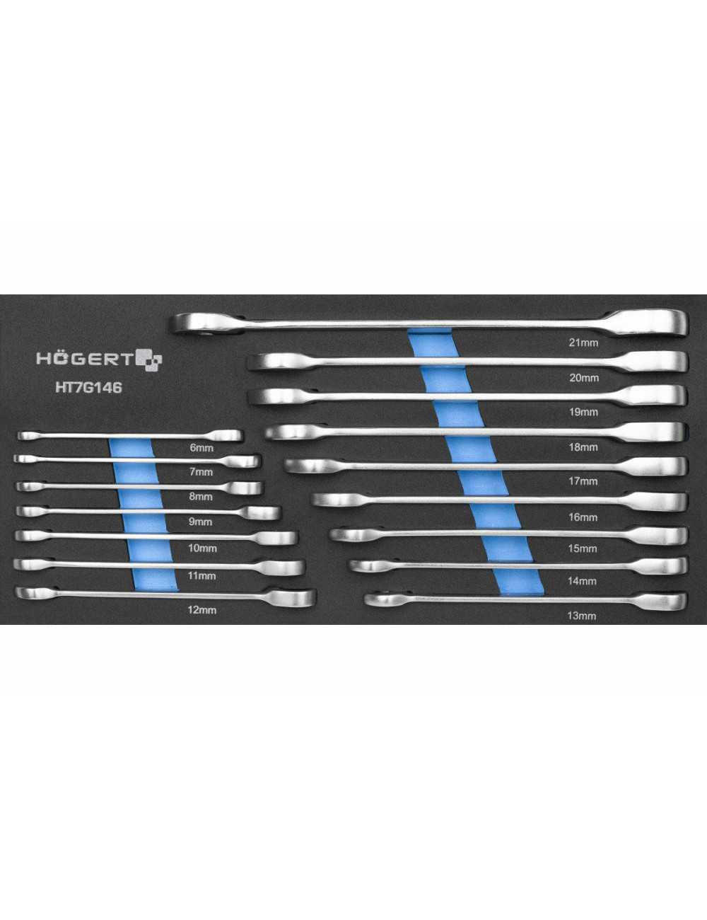 HOEGERT ZESTAW 16 KLUCZY PŁASKO-OCZKOWYCH Z GRZECHOTKĄ Z WKŁADEM EVA CRV HT7G146