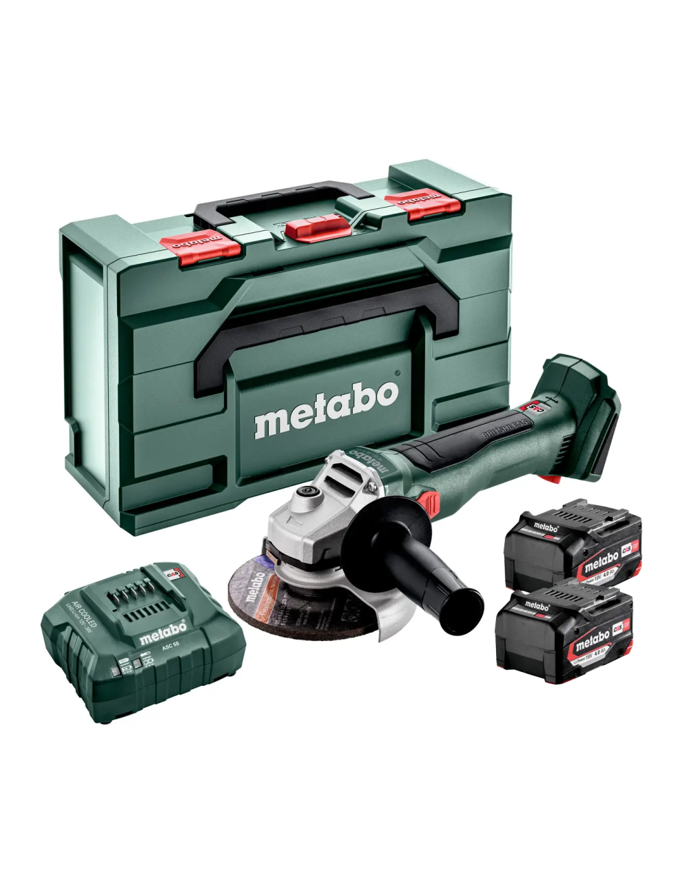METABO SZLIFIERKA KĄTOWA W 18 L BL 9-125 2x4,0Ah METABOX