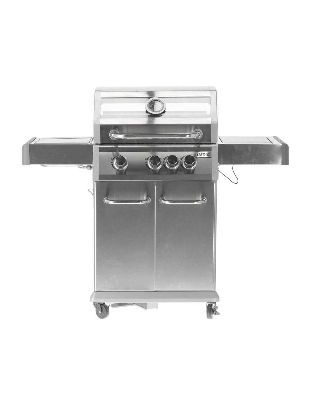 YATO GRILL GAZOWY 3+1 STAL NIERDZEWNA 11,5KW SZYBA