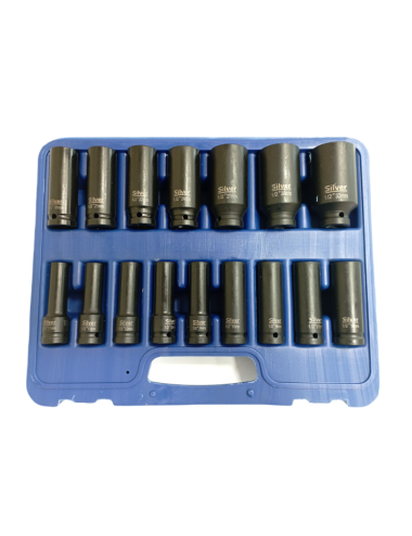 ZESTAW NASADEK UDAROWYCH 1 2" 16cz.  SILVER