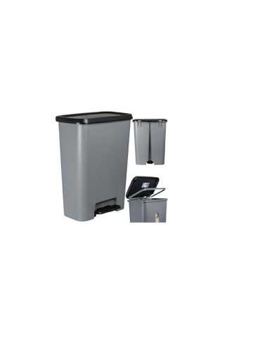 CURVER KOSZ NA ŚMIECI Z PEDAŁEM 50L CIEMNY SZARY  CZARNY