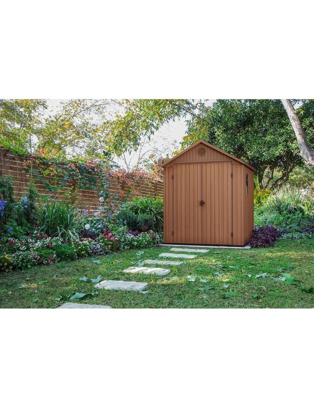 KETER DOMEK NARZĘDZIOWY OGRODOWY DARWIN 6x6 BRĄZOWY 190 x182 x 221cm