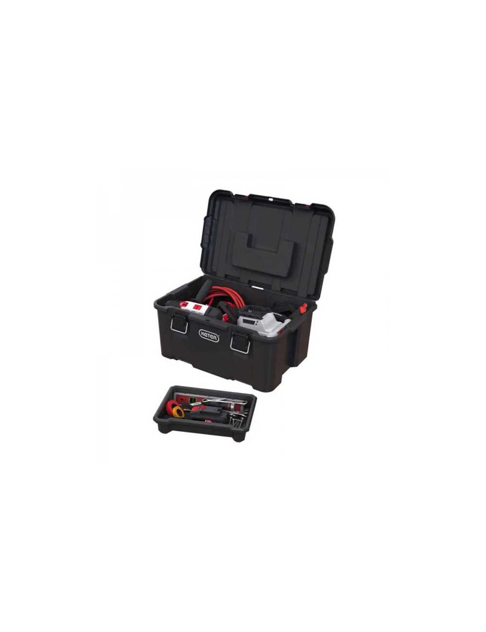 KETER ZESTAW 3 SKRZYNEK 150L CZARNY  CZERWONY