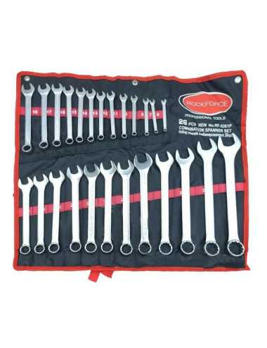 ROCKFORCE KLUCZ PŁASKO-OCZKOWY  KOMPLET 25el. (6-32mm)