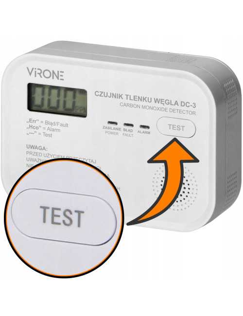 ORNO CZUJNIK TLENKU WĘGLA WYŚWIETLACZ 9V