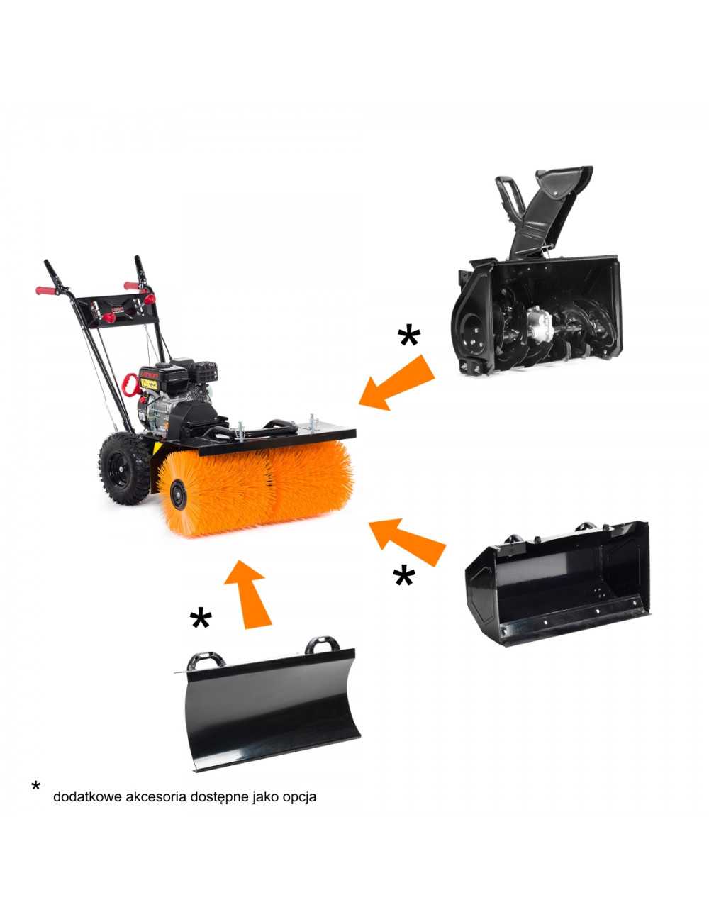 NAC ZAMIATARKA SPALINOWA Z NAPĘDEM 80cm 3w1