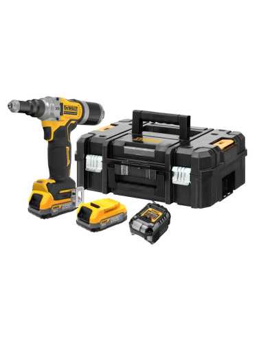 Akumulatorowa nitownica 4,8-6,4mm, 18V Li-Ion 2x1,7Ah GFN POWERSTACK DeWalt DCF414E2GT-QW