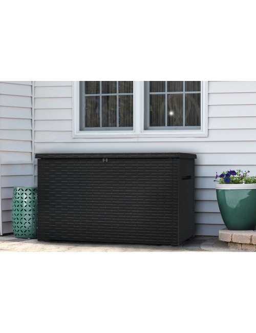 KETER SKRZYNIA OGRODOWA JAVA BOX RATTAN 870 L GRAFITOWA