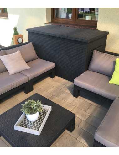 KETER SKRZYNIA OGRODOWA JAVA BOX RATTAN 870 L GRAFITOWA