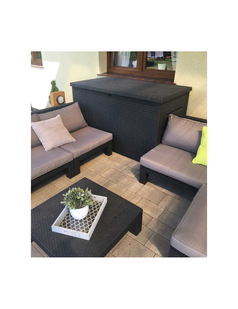 KETER SKRZYNIA OGRODOWA JAVA BOX RATTAN 870 L GRAFITOWA