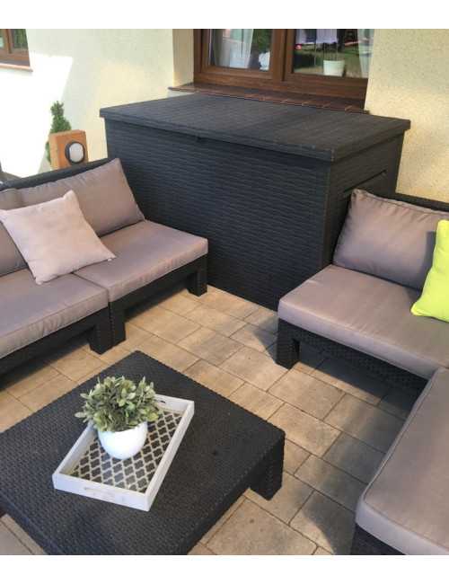 KETER SKRZYNIA OGRODOWA JAVA BOX RATTAN 870 L GRAFITOWA