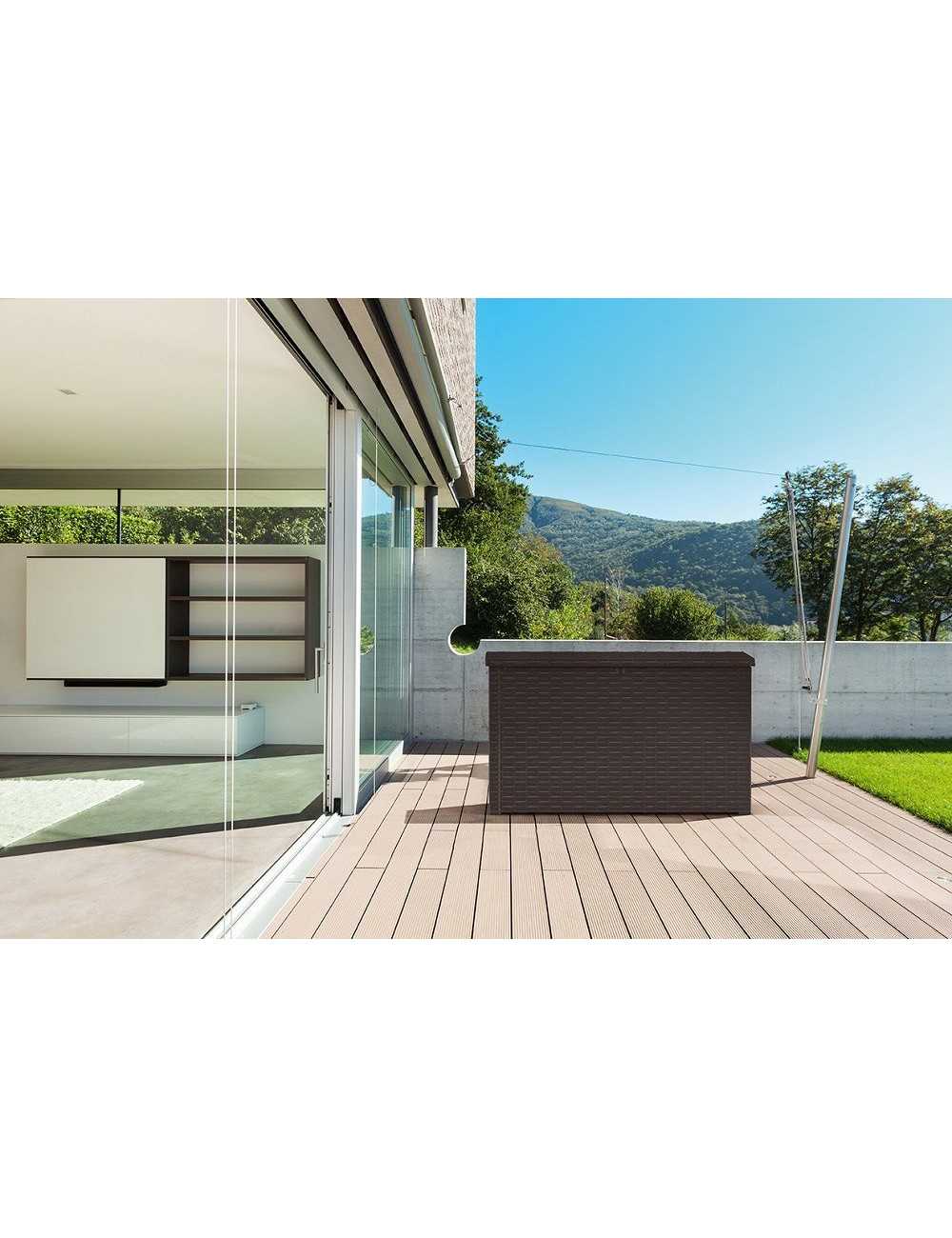 KETER SKRZYNIA OGRODOWA JAVA BOX RATTAN 870 L GRAFITOWA