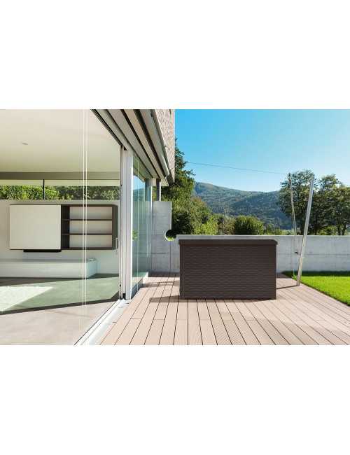 KETER SKRZYNIA OGRODOWA JAVA BOX RATTAN 870 L GRAFITOWA