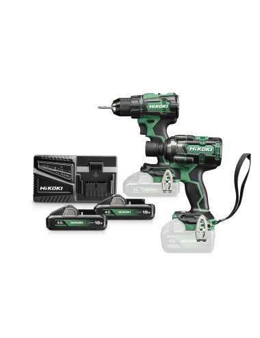 HIKOKI ZESTAW 18V KC18DE WLZ (DS18DE+WR18DH) 2x4,0Ah HITSYSTEM