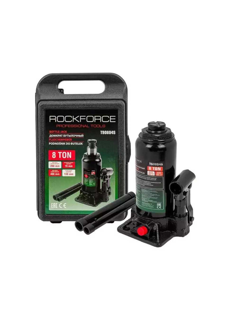 ROCKFORCE DŹWIGNIK PODNOŚNIK BUTELKOWY TŁOK HYDRAULICZNY  8T 200 - 400mm + WALIZKA