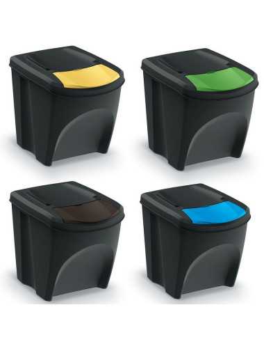 KEDEN KOSZ NA ŚMIECI SORTI BOX - CZARNY RECYKLING*